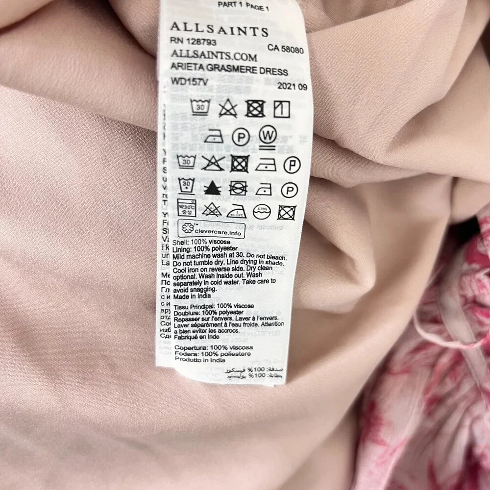 All Saints Arieta Grasmere Dress 6 whimsical fairycore cottagecore‎ flowy mini